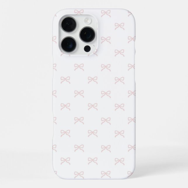 Coque iPhone Pink White Bow Pattern Coquette Girly Spring (Verso)