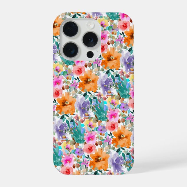 Coque iPhone PixDezines H2 Summer Flowers Bright Hues (Verso)