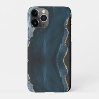 Coque iPhone 11Pro PixDezines WATERCOLOR AGATE SLATE BLUE