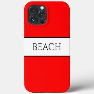 Etui iPhone 13 Pro Max PLAGE Amusante Bold Bright Red White Summer Strips