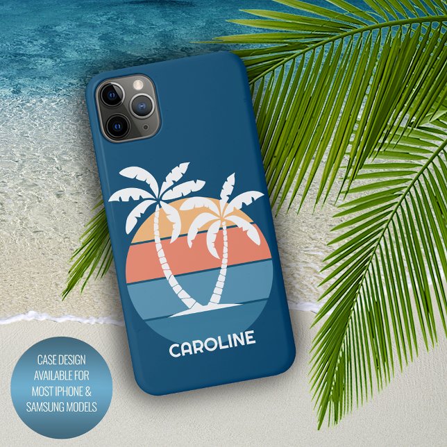 Coque iPhone Plage de l'île tropicale personnalisée Coucher de  (Créateur téléchargé)