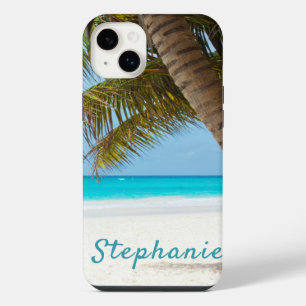 Plage Tropicale Monogramme Palmier Turquoise Cool