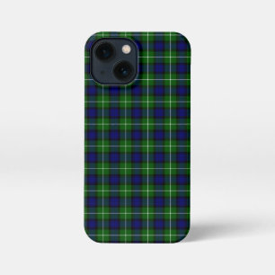Etui iPhone 13 Mini Plaid vert bleu Lamont tartan