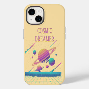 Coque Pour iPhone 14 Planètes Rétro Vaporwave Synthwave
