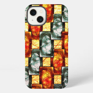 Etui iPhone 13 Plaques rectangulaires sculptées et teintées en ve