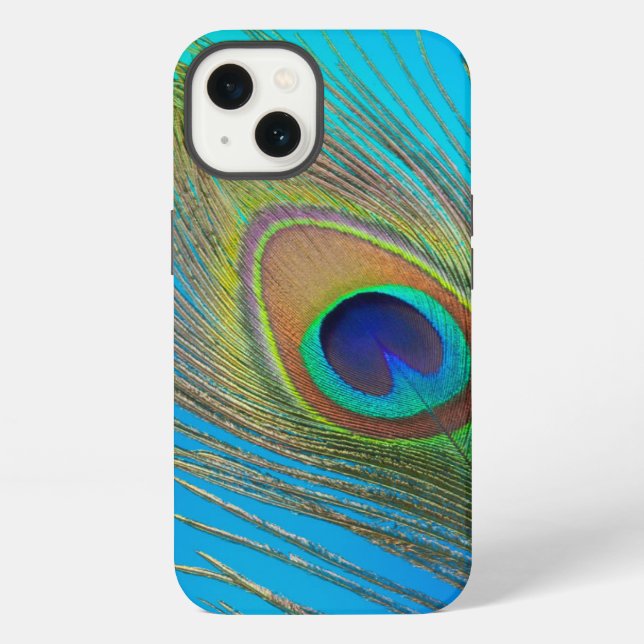 Coque iPhone Plume de queue de paon (Verso)
