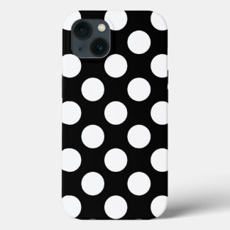 Etui iPhone 13 Point noir et blanc rétro