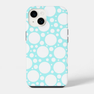 Coque Pour iPhone 14 Point Polka bleu poudre