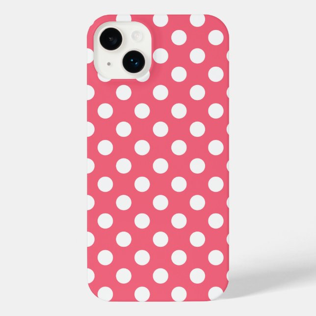 Coque iPhone Points blancs sur corail (Verso)