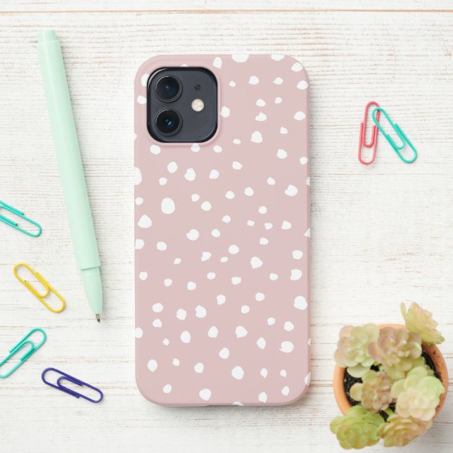 Coque iPhone Points Dalmatiens Rose, Points Dalmatiens, Impress (Sur le bureau)