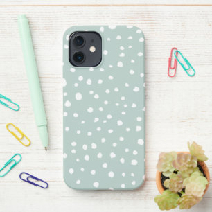 Coque iPhone 12 Points Dalmatiens verts, Points Dalmatiens, Pots D