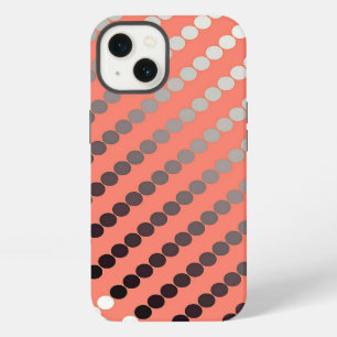 Etui iPhone 13 Points satinés - corail et étain