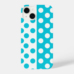 Coque Pour iPhone 14 Points Turquoise et Blanc Ajoutez vos couleurs pré