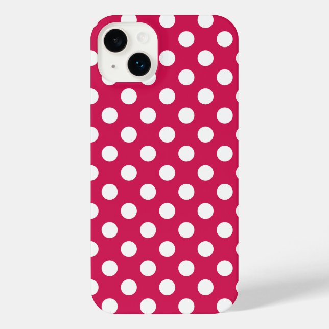 Coque iPhone Pois blancs sur cerise (Verso)