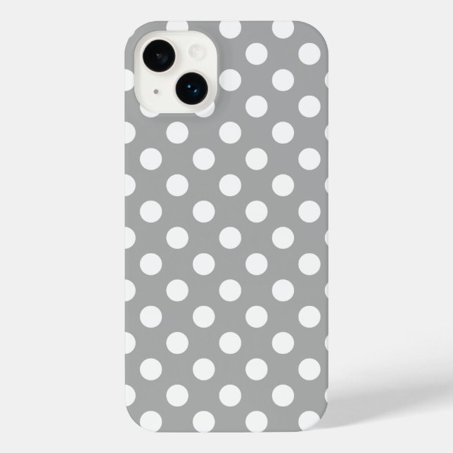 Coque iPhone Pois blancs sur gris (Verso)