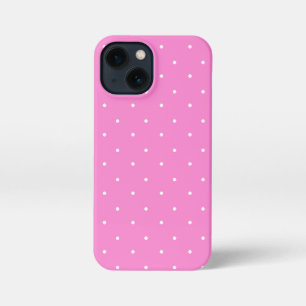 Etui iPhone 13 Mini Pois perses roses et blancs