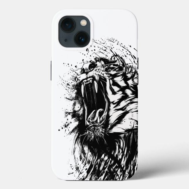 COQUE IPHONE POMME DE TIGRE NOIR ET BLANC (Verso)