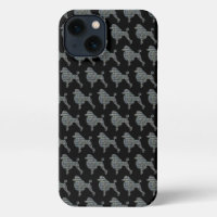 Poodé Chien Cute Grille Silhouette Noir