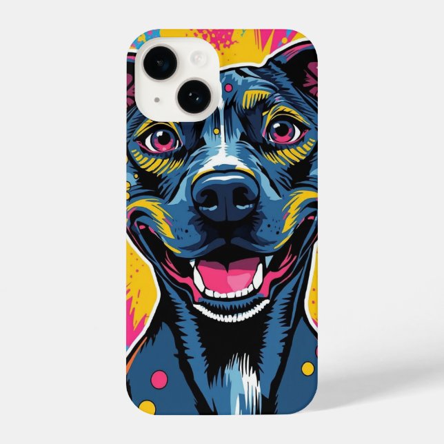 Coque iPhone Pop Art Smile - Le pouvoir d'un chien heureux (Verso)