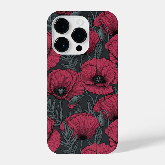 Coque iPhone Poppies à Viva Magenta (Verso)