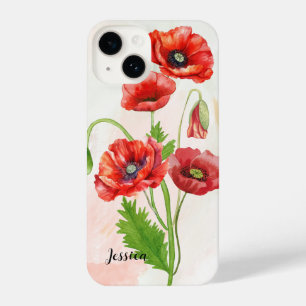 Coque Pour iPhone 14 Poppies d'aquarelles magnifiques personnalisées Im