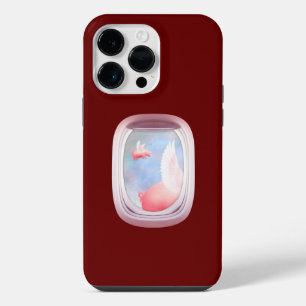 Coque Pour Pour iPhone 14 Pro Max Porcs volant devant la fenêtre de l'avion