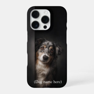 Coque iPhone 16 Pro Portrait d'Australian Shepherd personnalisé pour i