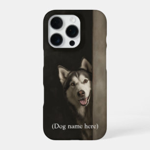 Coque iPhone 16 Pro Portrait de Husky sibérien personnalisé