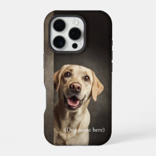 Coque iPhone 16 Pro Portrait de Labrador Retriever Jaune Personnalisé