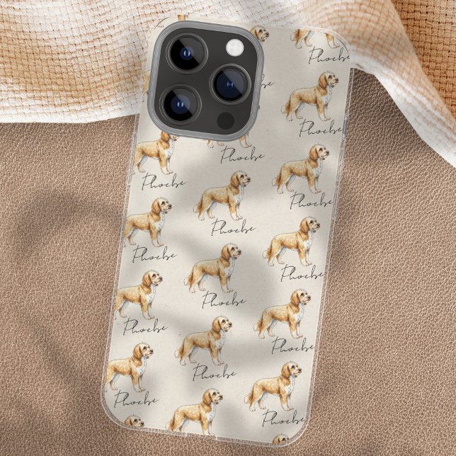 Coque iPhone Portrait de l'animal de compagnie dessiné à la mai (Showcase your furry friend with this Hand Drawn Pet Portrait Sketch Doodle Dog!)