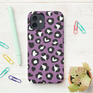 Coque iPhone 12 Poster de animal, Léopard Violet, Spots De Cheetah