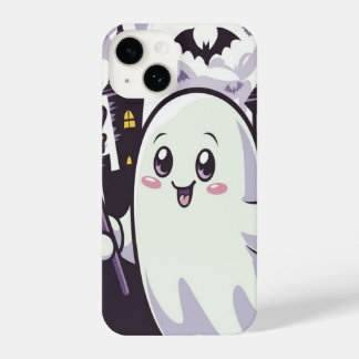 Coque Pour iPhone 14 Poster mignon Ghoost avec une torsion joueuse