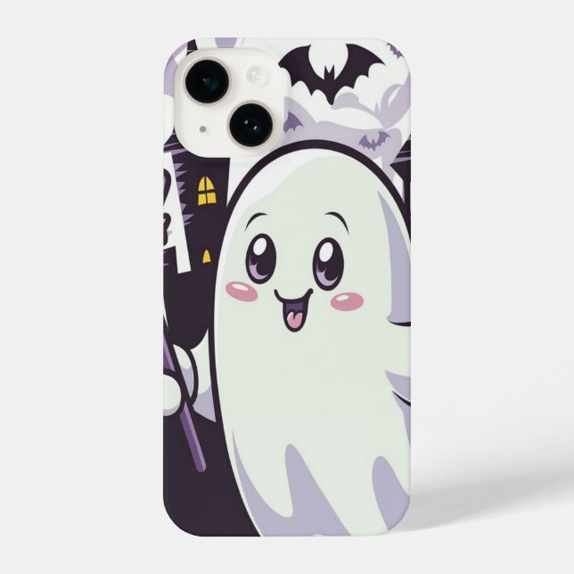 Coque iPhone Poster mignon Ghoost avec une torsion joueuse (Verso)
