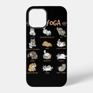 Coque iPhone 12 Postures de yoga pour chats Chats pratiquant la pl
