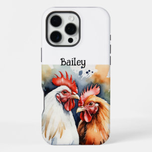 Coque iPhone 16 Pro Max Poules de nom personnalisé Ferme Nature Art animal