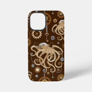 Coque iPhone 12 Mini Poulpe Steampunk Rétro Fantastique Mécanique