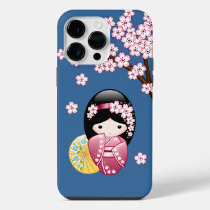 Coque Pour Pour iPhone 14 Pro Max Poupée Kokeshi de printemps - Jolie geisha japonai