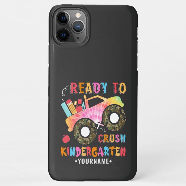 Coque iPhone Prêt à écraser maternelle 1er jour d'école (Dos)