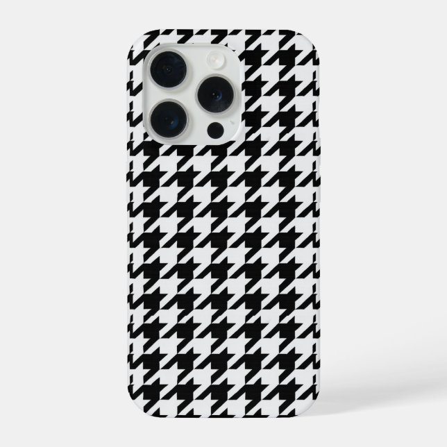 Coque iPhone Pretty Black White Houndstooth  (Verso)