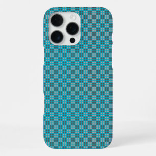Coque iPhone 16 Pro Max Protecteur iPhone bleu micro-carreaux