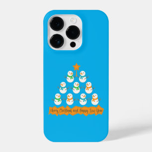 Coque Pour iPhone 14 Plus Pyramide des sapins de Noël faite de bonhommes de 