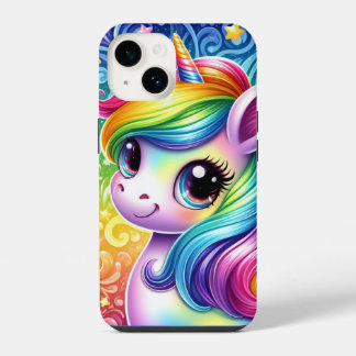 Coque Pour iPhone 14 Rainbow bébé licorn iphone 14 coque