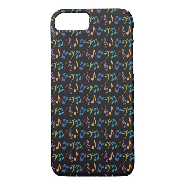 Coque iphone Rainbow Music Notes (Dos)