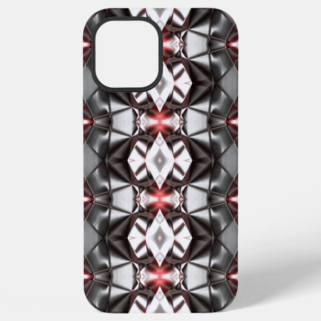 Coque iPhone Rapport noir chromé à "ruby", formes virtuelles (Verso)