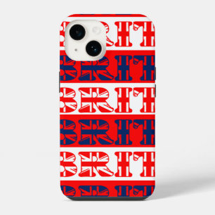 Coque Pour iPhone 14 Rayé "Brit" marqué