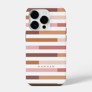 Coque Pour iPhone 14 Plus Rayures Blush Neutral Moderne
