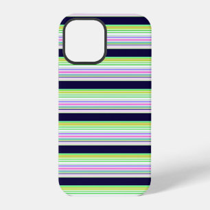Coque iPhone 12 Pro Rayures colorées bleues mignonnes