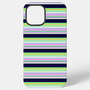 Coque iPhone 12 Pro Max Rayures colorées bleues mignonnes