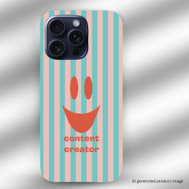 Coque iPhone 16 Pro Rayures Colorées Visage Drôle