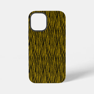 Coque iPhone 12 Mini Rayures de zèbre en safari noir et marron